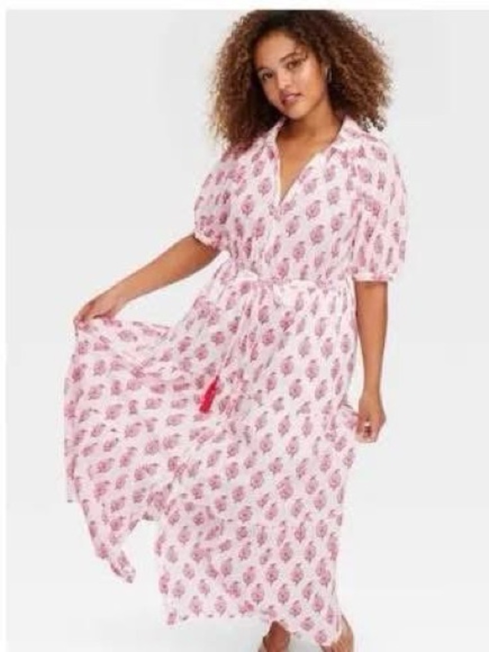Roller Rabbit Pink Paisley Print Maxi Dress